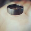 Black Brushed Matte Finish Tungsten Carbide Engagement Ring
