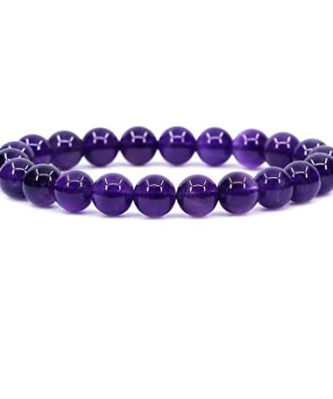 Natural A Grade Purple Quartz Gemstone Stretch Bracelet
