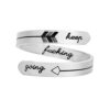 Silver "Keep Going" Ring - Adjustable, Inspirational Jewelry for Strength and Resilience 