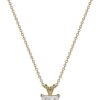 Yellow-Gold-Plated Sterling Silver Princess-Cut Solitaire Pendant