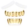 Finrezio Gold Plated Grillz Hip Hop Teeth Top and Bottom