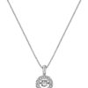 Sterling Silver Dancing Diamond Accent Circle Pendant Necklace