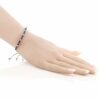 Pure Blue Sapphire and White Pure Diamonds 925 Sterling Silver Adjustable Bracelet