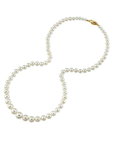 THE PEARL SOURCE 14K Gold 4-9mm AAA Quality Cultured Pearl Necklace