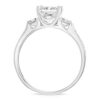 Ioka - 14K Solid White Gold 1.5 Ct. Princess Cut 3 Stone