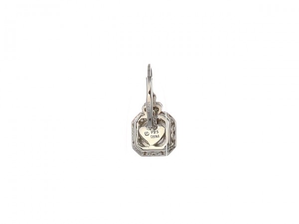 Platinum Plated Sterling Silver Antique Drop Earrings se