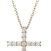 Yellow-Gold Plated Sterling Silver Cross Pendant Necklace
