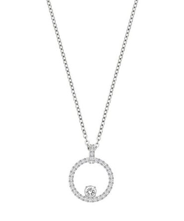 Swarovski Pendant with White Crystals and Rhodium Plated Chain