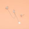 Celestial Beauty: Sterling Silver Chain Crawler Earrings