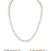 THE PEARL SOURCE 14K Gold AAA Quality Round Pearl Necklace
