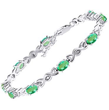 Stunning Emerald & Diamond XOXO Hugs & Kisses Tennis Bracelet