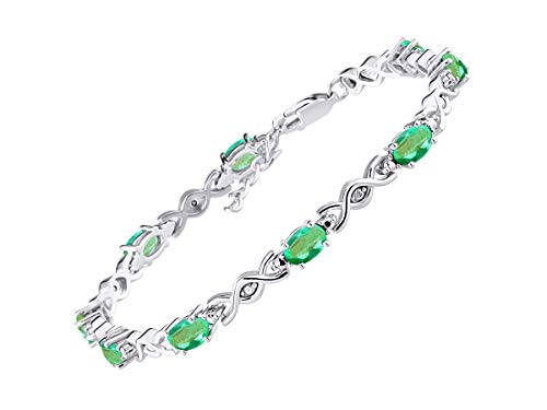Stunning Emerald & Diamond XOXO Hugs & Kisses Tennis Bracelet