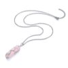 Top Plaza Natural Healing Crystals Gemstone Rose Necklace