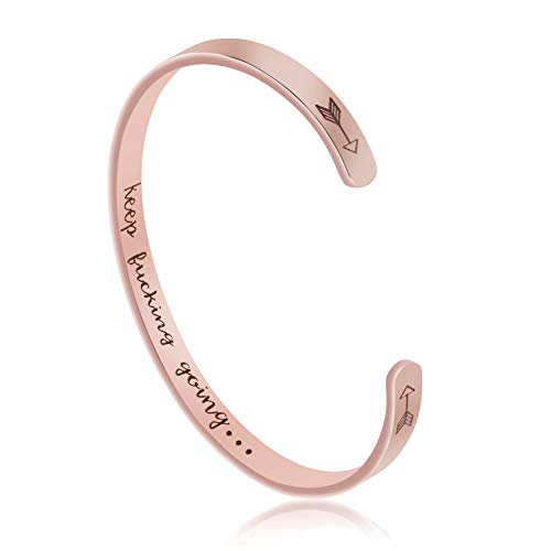 Joycuff Rose Gold Bangle Inspirational Bracelets Fight Cancer Gifts