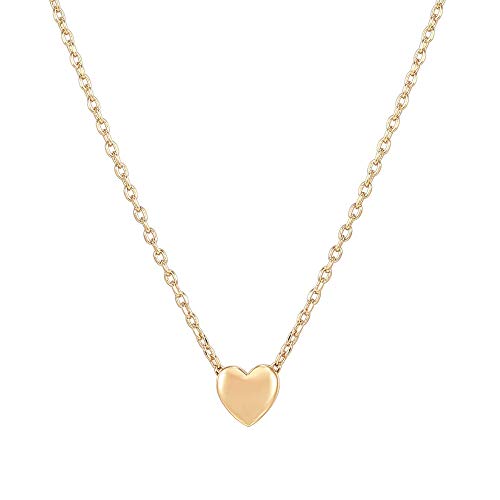 PAVOI 14K Rose Gold Plated Tiny Heart Necklace