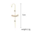4Pcs 14K Gold Ear Crawler Hook Earrings Set – Hypoallergenic Climber Cuff Earrings for Women & Girls