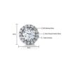 Silver White Zirconia Women Stud Earrings Removable Jackets