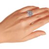 Art Deco Style Fashion Large Oval Pave Cluster CZ Engagement Ring