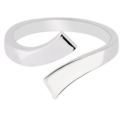 Jewelryweb Sterling Silver Adjustable Polished Bypass Toe-Ring
