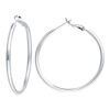 14k White Gold Plated Hoop Earrings Big Hoop Silver