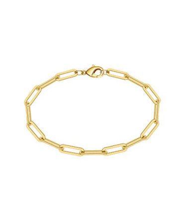 14K Gold Plated Minimalist Oval Link Chain Bracelet