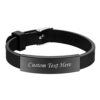 U7 Personalized Engraving Black ID Bracelet Men Women