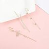 Ear Wrap Earrings - Elegant Crystal Craved Gold-tone