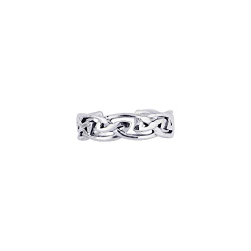 Shine on with 925 Sterling Silver Rhodium Finish Shiny Textured Cuff Style Toe Ring - Perfect Jewelry Gift for Women Who Love to Accessorize! This Beautifully Crafted Ring Features an Eye-Catching Pattern and is Made from High-Quality Materials for Lasting Wear and Durability.