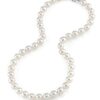 THE PEARL SOURCE 7-8mm AAA Quality Round White Pearl Necklace