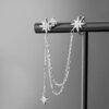 SLUYNZ Sterling Silver Fashion Star Cuff Earring Chain