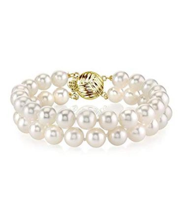 THE PEARL SOURCE 14K Gold 7-8mm AAA Quality