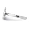 925 Sterling Silver Red Enameled Flower Band Ring