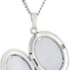 Sterling Silver Polished Oval Locket Necklace