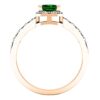 10K Rose Gold Emerald Engagement Ring with Diamond Accents - Timeless Beauty for Size 7