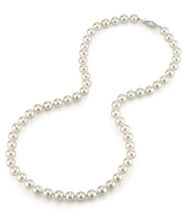 Genuine White Japanese Akoya Saltwater Cultured Pearl Necklace