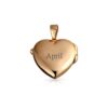 Engravable Abalone Shell CZ Butterfly Heart Shape Pendant