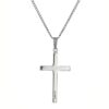 Sterling Silver Polished Cross Pendant Necklace