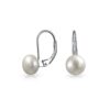 Elegance Redefined: White Freshwater Pearl Leverback Earrings in Sterling Silver - A Perfect Gift for Any Occasion