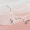 Crystal Ear Cuff Earrings Chain Sterling Silver Hypoallergenic