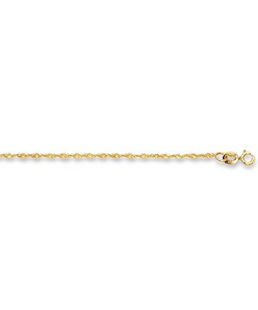 14k Yellow Gold Singapore Chain Anklet With Spring Rin