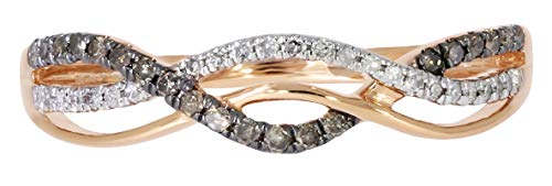 Twisted Half Eternity Anniversary Ring With Round Natural