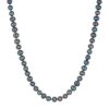 6-7mm Black Pearl Necklace in Sterling Silver – 18" for Classic Elegance