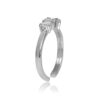 Hoops & Loops Sterling Silver Cubic Zirconia Three Stone Toe Ring