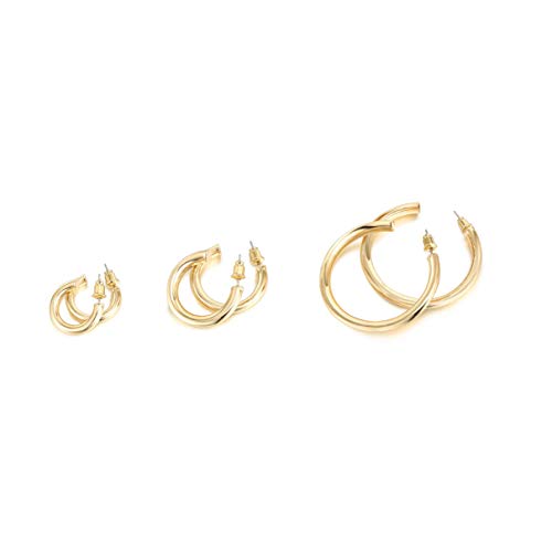 14K Yellow Gold Hoop Earrings 20mm Infinity Gold Hoops Women Earrings