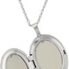 Sterling Silver Oval Hand-Engraved Locket Necklace