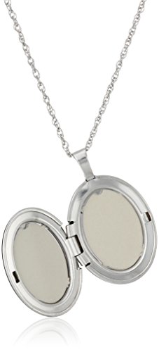 Sterling Silver Oval Hand-Engraved Locket Necklace