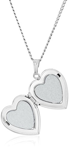 Sterling Silver Polished Heart Locket Necklace