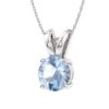 Diamondere 0.40 Carat Aquamarine Solitaire Necklace in 14k White Gold
