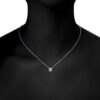 14K Gold Plated Swarovski Crystal Solitaire 1.5 Carat (7.3mm) CZ Dainty Choker Necklace | White Gold Necklaces for Ladies.