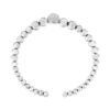 .925 Sterling Silver 1/6 Cttw Diamond Rondelle Graduated Ball Bead